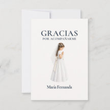 Elegante Primera Comunión Menina Rezando