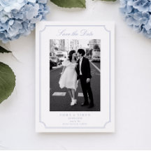 Elegante Quadro Azul Foto Salve a Data