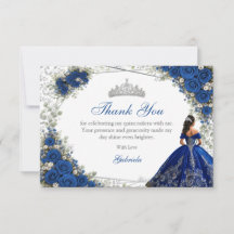 Elegante Quinceañera de Rosas Azuis Reais e Prata