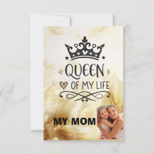 Cartão De Agradecimento Elegante Rainha da minha Vida - minha mãe