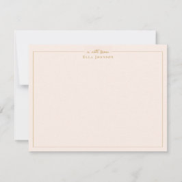 Cartão De Agradecimento Elegante Rosa Bege e dourado Profissional