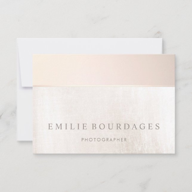 Cartão De Agradecimento Elegante Rosa Bege Mármore Branco Obrigado (Frente)