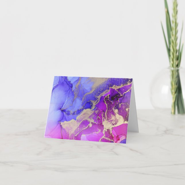 Cartão De Agradecimento Elegante Rosa Roxo Tonalidade de Tinta Juwel Lavad (Frente)