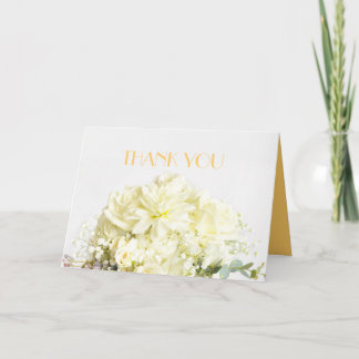 Cartão De Agradecimento Elegante Rose Bouquet Obrigado