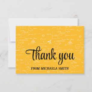 Cartão De Agradecimento Elegante Rótulo Amarelo de Matemática para Formatu