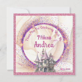 Cartão De Agradecimento Elegante Royal Princess Festa de aniversário | Fad