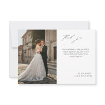 Cartão de Agradecimento Elegante Simples com Foto 
