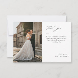 Cartão de Agradecimento Elegante Simples com Foto 