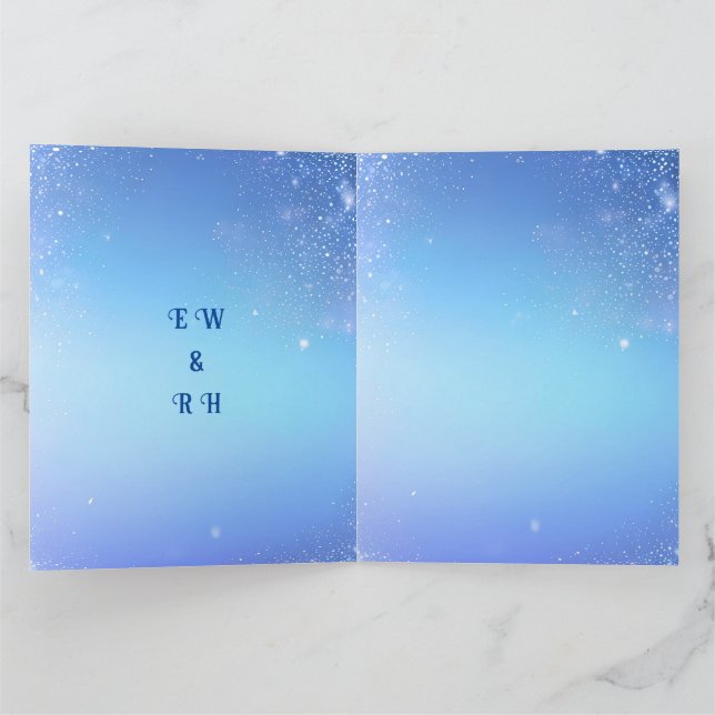 Cartão De Agradecimento Elegante Sparkle Wedding (Interior)