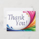 Cartão De Agradecimento Elegante Swirling Rainbow Splash - Obrigado - 3 (Frente)