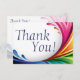 Cartão De Agradecimento Elegante Swirling Rainbow Splash - Obrigado - 3 (Frente/Verso)