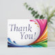 Cartão De Agradecimento Elegante Swirling Rainbow Splash - Obrigado - 3 (Em pé/Frente)