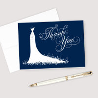Elegante vestido de noiva azul-marinho e branco Ch