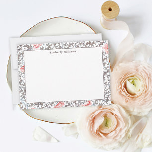 Cartão De Agradecimento Elegante Vintage Botânico em Cores Neutras