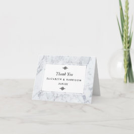 Cartão De Agradecimento Elegante Vintage Marble Weding Obrigado