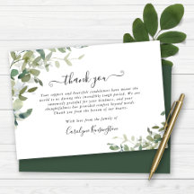 Elegante Watercolor Greenery Simpatia Obrigado