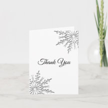 Elegante Winter Snowflakes Simpatia Obrigado