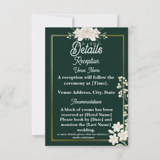 Cartão De Agradecimento Elegantes Detalhes Florais Verdes e Dourados para