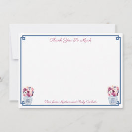 Cartão De Agradecimento Elegantes Flores de Outono Orquídeas Rosas Chuveir