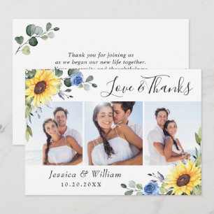 Cartão De Agradecimento Elegantes Girassóis Eucalipto Folhagem 3 FOTO