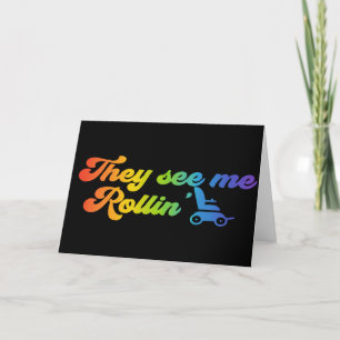 Cartão De Agradecimento Eles me veem Rollin' - cadeira de rodas