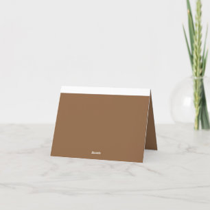 Cartão De Agradecimento Eleve seu Design com um fundo castanho