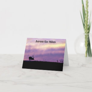 Cartão De Agradecimento Elk Silhouette no Sunset Greeting Card