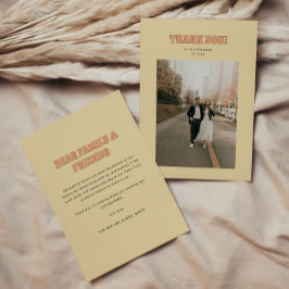 Cartão De Agradecimento ELLIE Retro Modern & Bold Wedding Foto