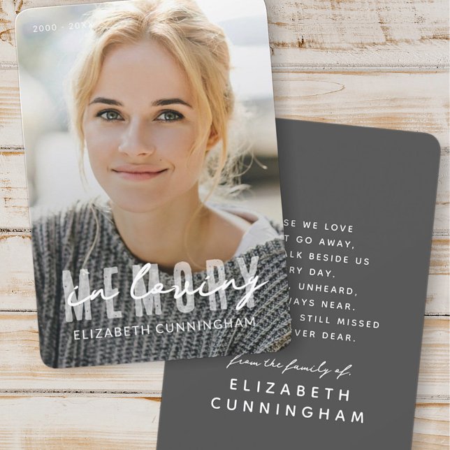 Cartão De Agradecimento Em Adorando Memória Foto Simples E Simples (Criador carregado)