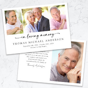 Cartão De Agradecimento Em Adorar a Simpatia Funeral de Foto do Script de 