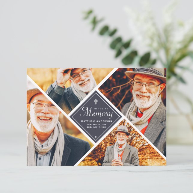 Cartão De Agradecimento Em Adoro Memória Moderna Multifoto Cruzada (Em pé/Frente)