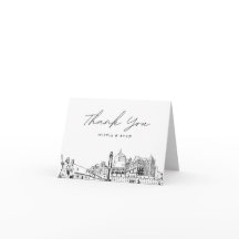 Cartão de agradecimento em branco com esboço do ho