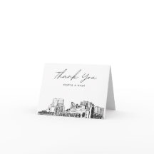 Cartão de agradecimento em branco da silhueta de M