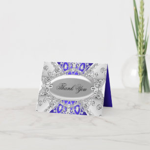 Cartão de Agradecimento em Damasco de Diamante Pra