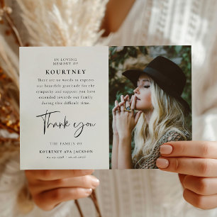 Cartão De Agradecimento Em Memória Carinhosa Foto e Mensagem Personalizada