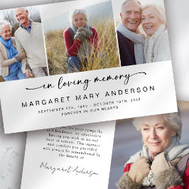 Cartão De Agradecimento Em memória de amor | Quatro Fotos Simpatia Funeral