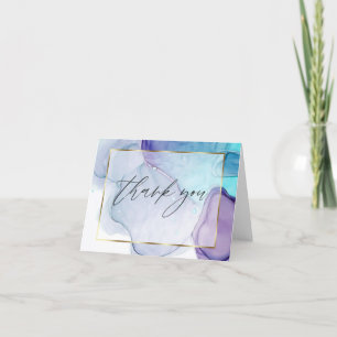 Cartão de agradecimento em tinta alcoólica abstrat