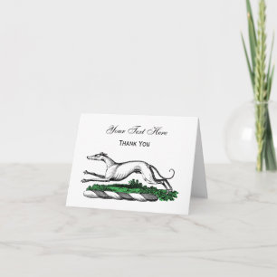 Cartão De Agradecimento Emblem de Tremor Greyhound com Crest Heráldica