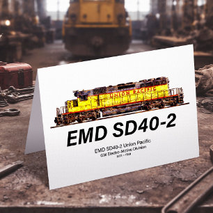 Cartão De Agradecimento EMD SD40-2 Locomotiva Diesel. União do Pacífico