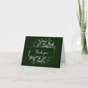 Cartão De Agradecimento Emerald Green Flourish Weding Obrigado