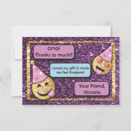 Cartão De Agradecimento Emoji Aniversário celular mensagem de texto obriga