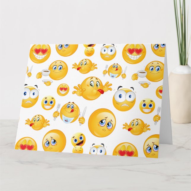 Cartão De Agradecimento Emoji Pattern (Frente)