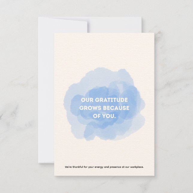 Cartão De Agradecimento Employee Staff Thank You Appreciation Card (Frente)