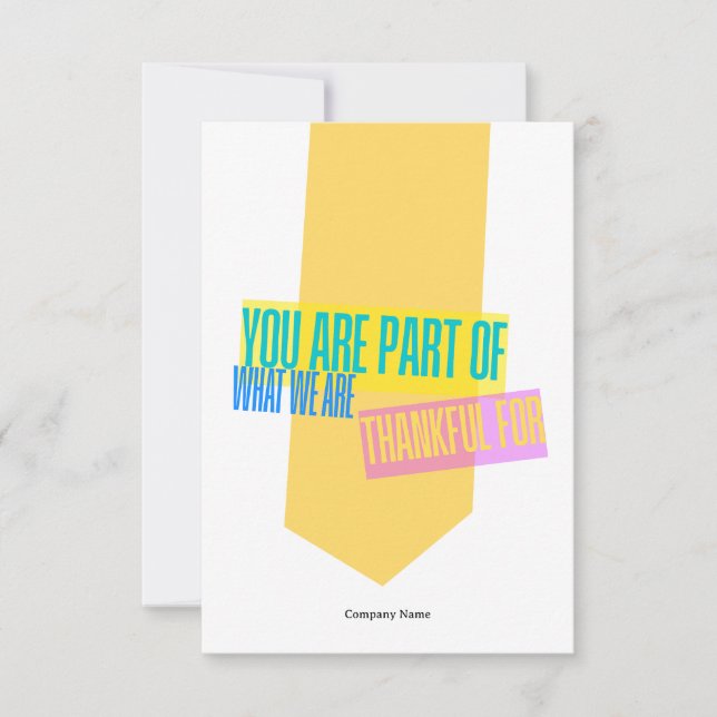 Cartão De Agradecimento Employee Staff Thank You Appreciation Card (Frente)