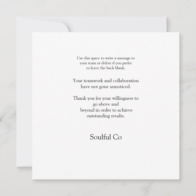 Cartão De Agradecimento Empresa Obrigado Equipe Foto Corporativa (Verso)