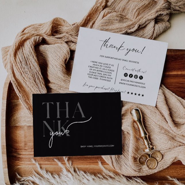 Cartão de Agradecimento Empresarial Editável (Editable Business Thank You Card)