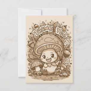 Cartão De Agradecimento Encantado Boho Mushroom Obrigado