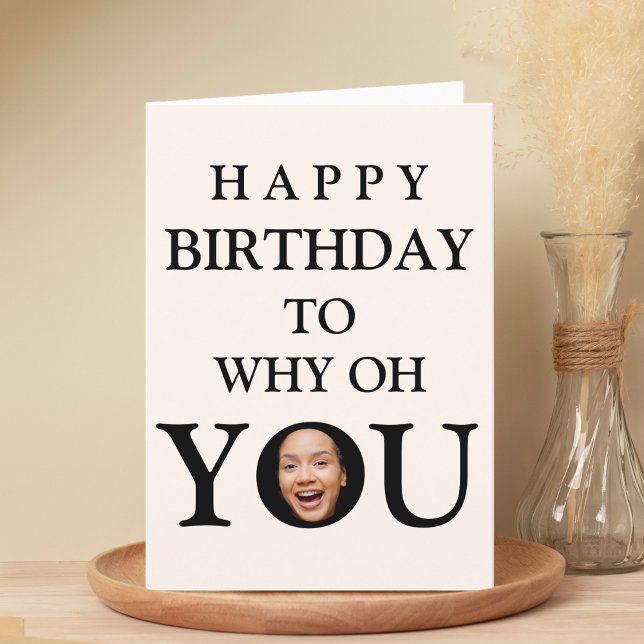 Cartão De Agradecimento Encantado Encerrado Foto Selfie Feliz Aniversário (Funny Face Close Up Selfie Photo Happy Birthday Thank You Card)