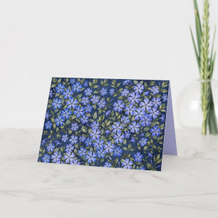 Cartão De Agradecimento Encantadoras Flores de Vinca Dispersas Azul Profun