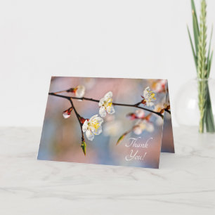 Cartão De Agradecimento Encantando Flores Apricot Japonesas